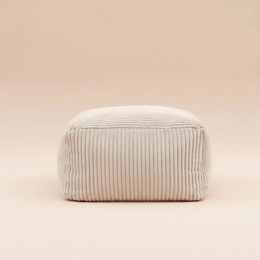OTAUTAU Pouf en velours côtelé D85cm pour enfants/adultes avec rembourrage, pouf d'angle, chaise pou