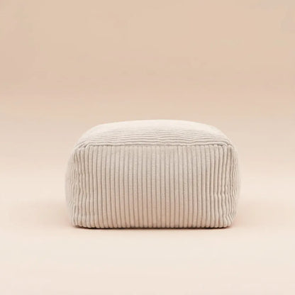 OTAUTAU Pouf en velours côtelé D85cm pour enfants/adultes avec rembourrage, pouf d'angle, chaise pou