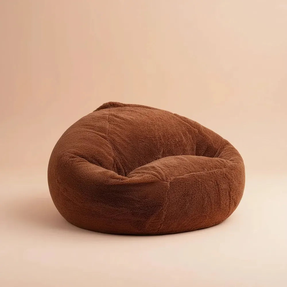 OTAUTAU-Pouf en Fausse Fourrure de Lapin pour Enfant et Adulte, Chaise avec Remplissage, Moelleux, S