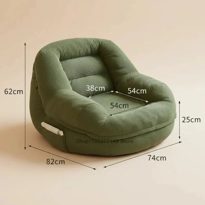 Fauteuil de sol pliant Tatami pour gaming avec dossier, convertible en lit paresseux et coussin de s