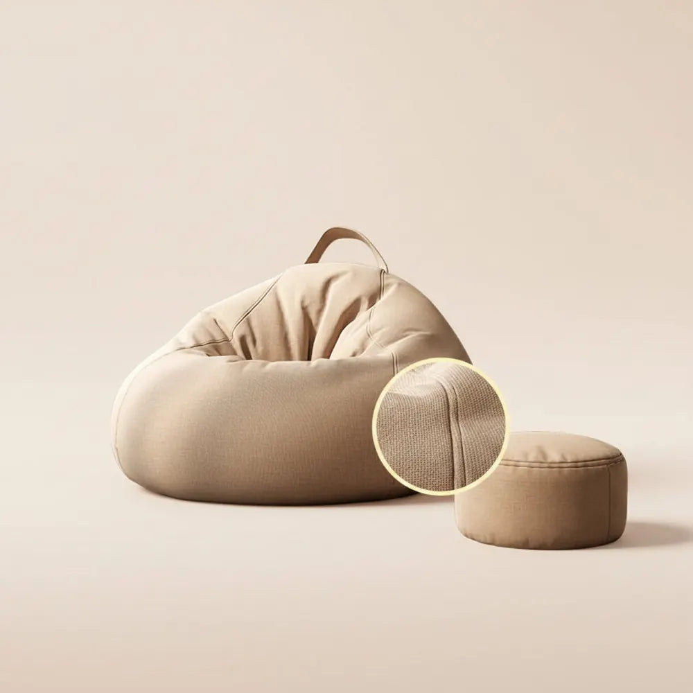 Pouf de relaxation moderne avec rembourrage pour 1 personne, canapé pouf d'extérieur, poufs de salon