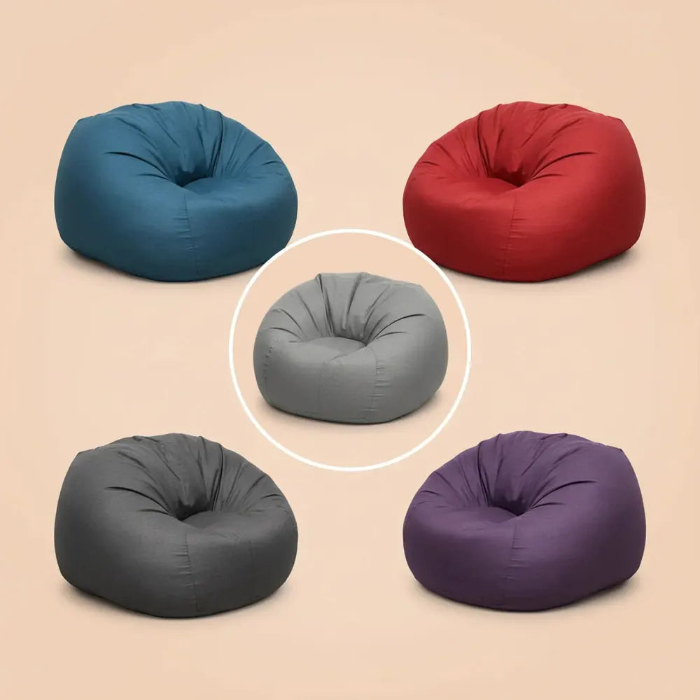 OTAUTAU rempli 70 cm pouf canapé avec remplissage grand coton lin paresseux pouf chambre chaise bouf