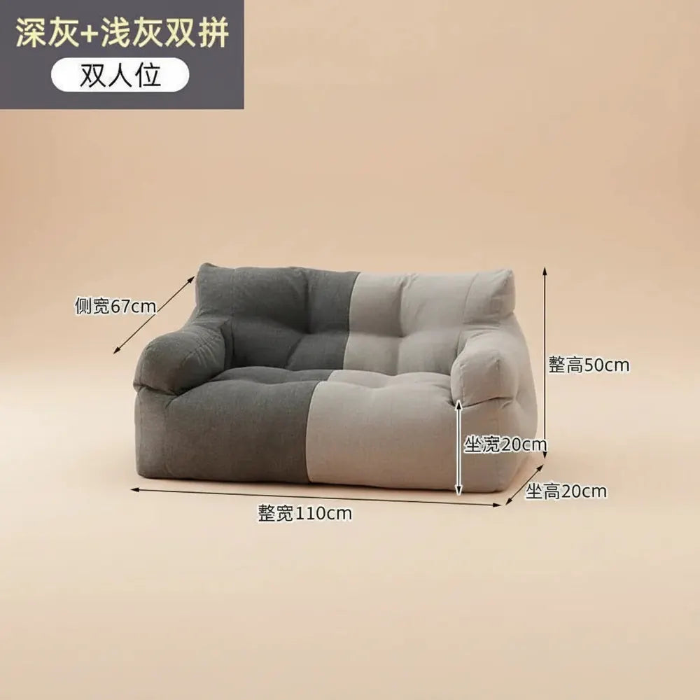 Canapé pouf surdimensionné et confortable avec remplissage en mousse en peluche pour adultes, canapé
