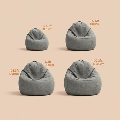 OTAUTAU Pouf en coton et lin de 90 cm (3 pieds) avec rembourrage, fauteuil d'angle paresseux, canapé