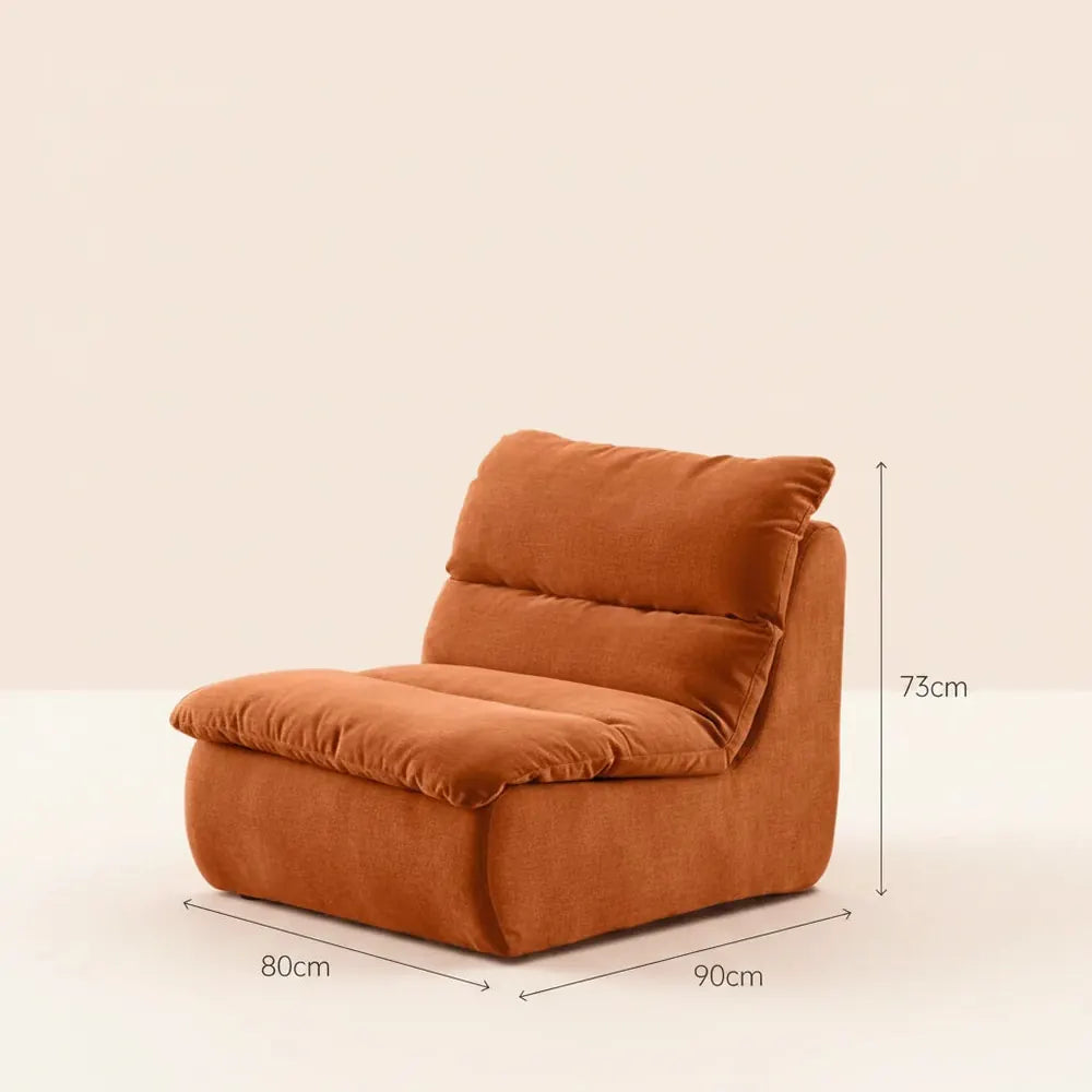 Fauteuil de salon compact couleur crème, pouf pour salon, chambre à coucher, siège d'appoint relaxan