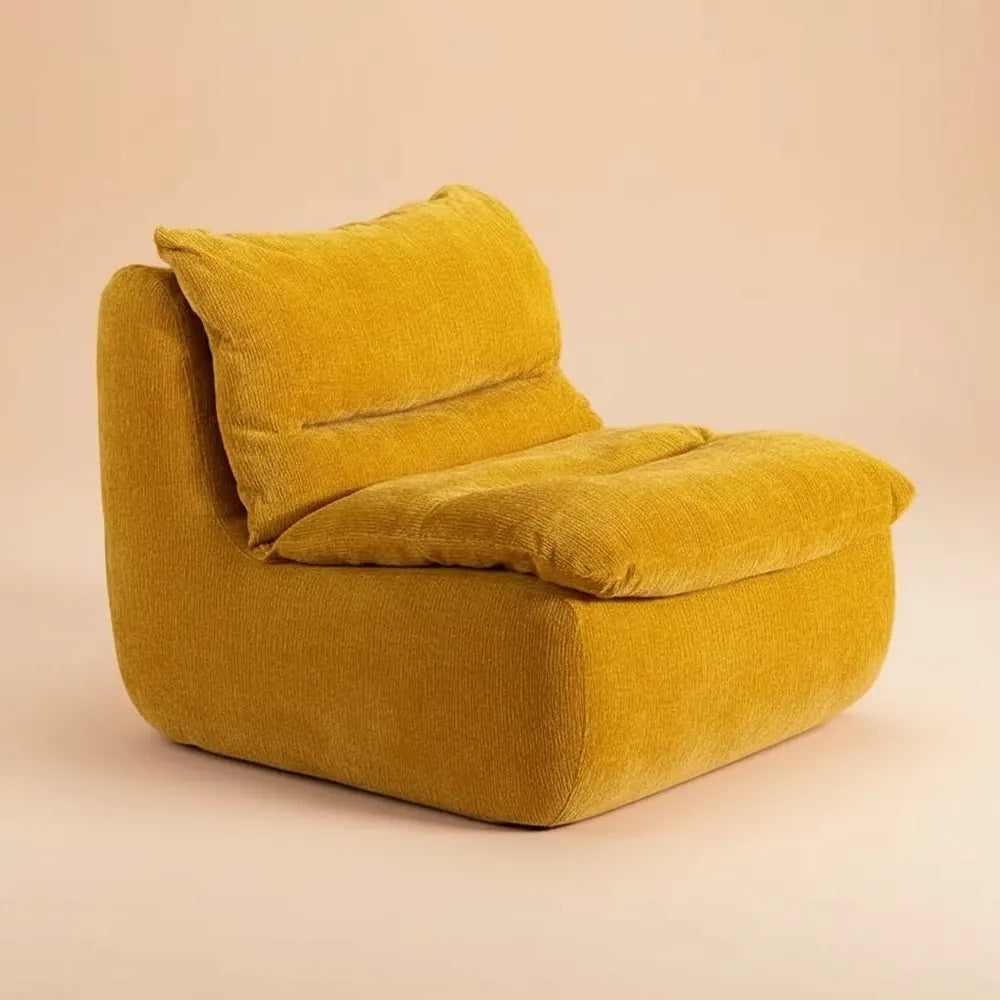 Fauteuil de salon compact couleur crème, pouf pour salon, chambre à coucher, siège d'appoint relaxan