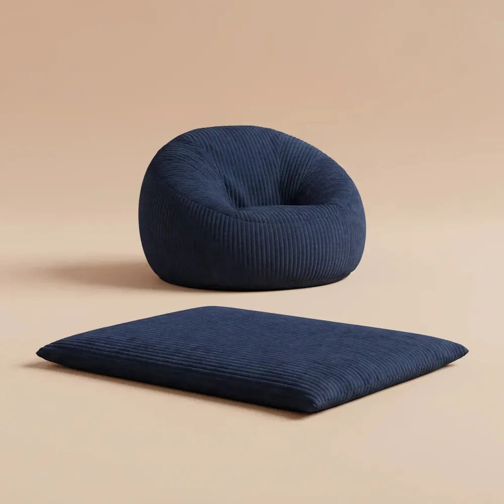 Fauteuil-lit géant en velours côtelé pour adultes, convertible 2-en-1, du canapé au matelas, avec ho