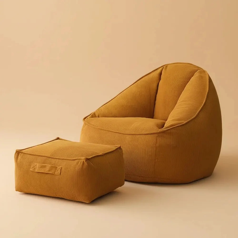 Canapé pouf paresseux simple, haut de gamme, doux, balcon, confortable, avec rembourrage repose-pied